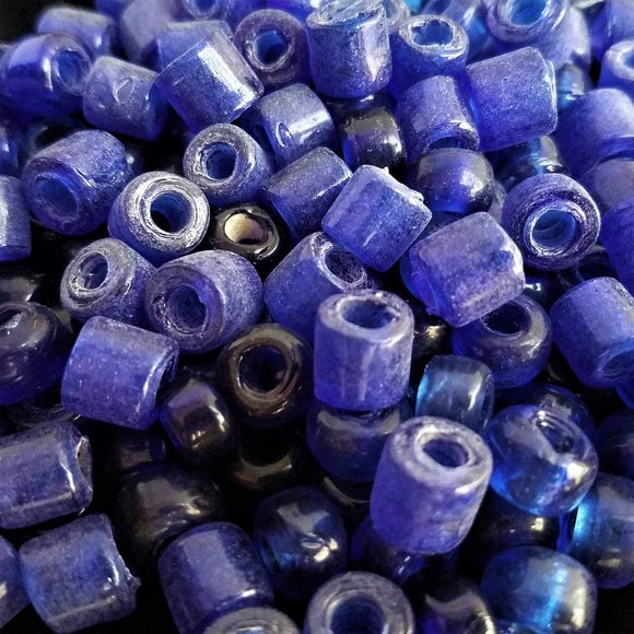 Last One! 72 COBALT BLUE Glass Crow BEADS - Picture 2 of 6